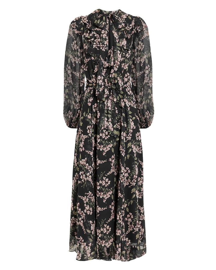 Zimmermann Fleeting Flounce Dress Black/multi Zero