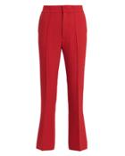 Helmut Lang Red Spongy Wool Crop Flare Trousers Red 2