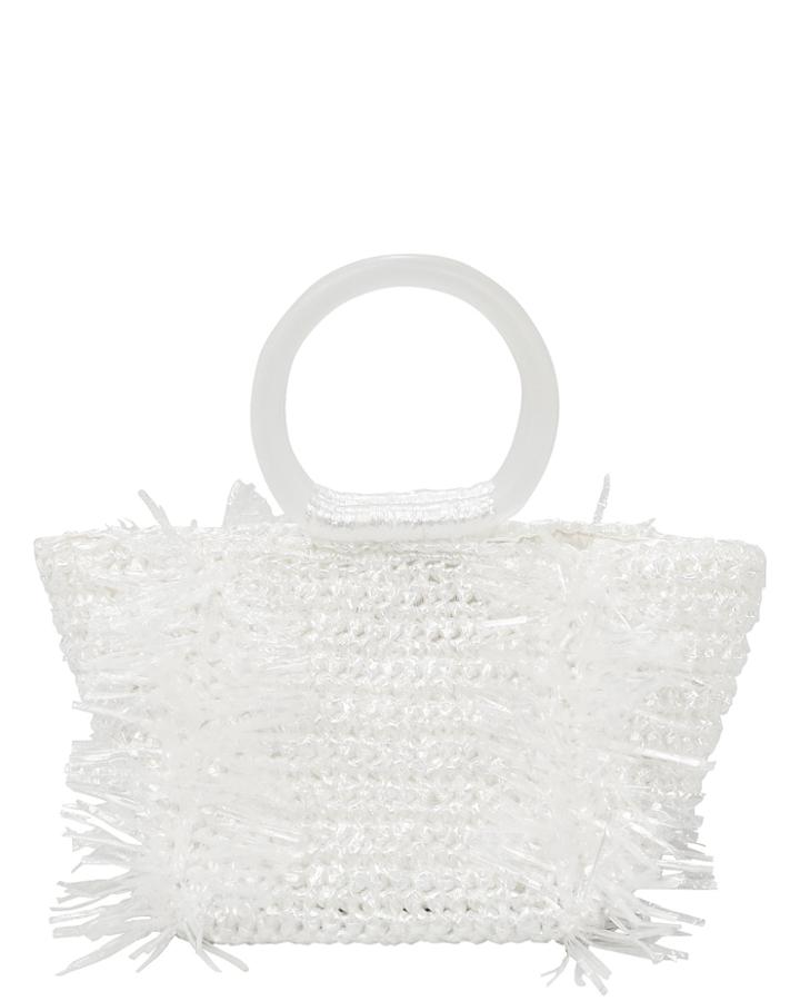 Carolina Santo Domingo Corallina White Raffia Bag White 1size