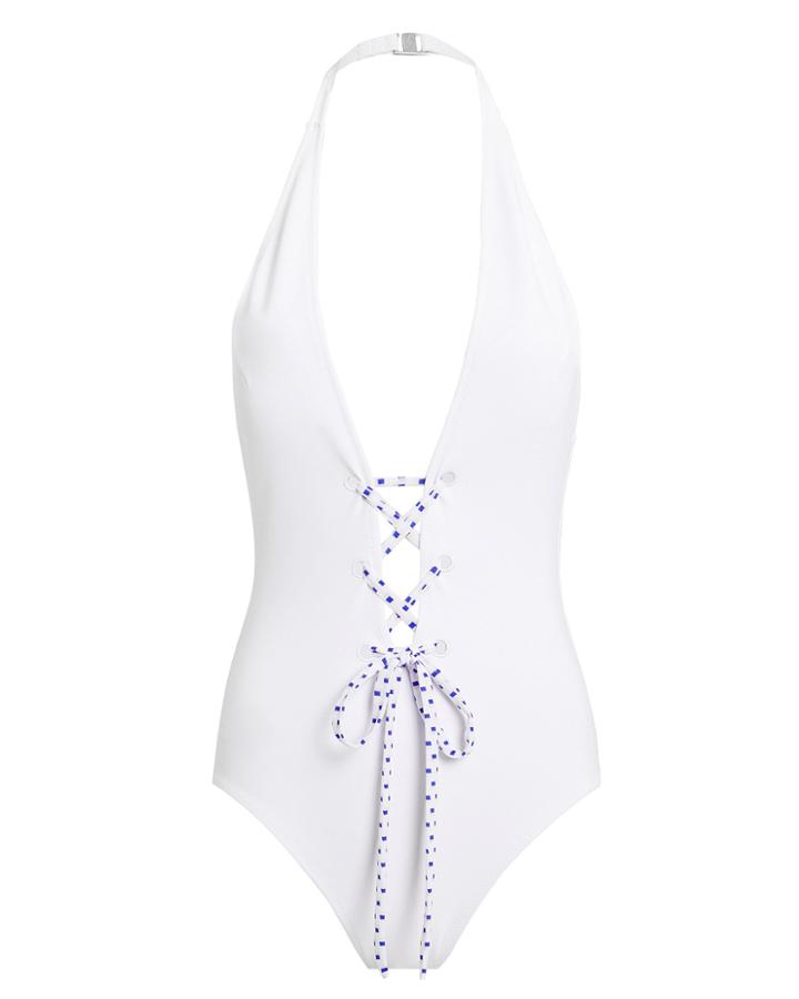 Evarae Valentina Lace-up One Piece White/blue S