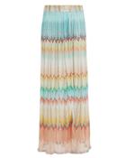 Missoni Mare Open Knit Maxi Skirt Turquoise/yellow/beige/coral 38