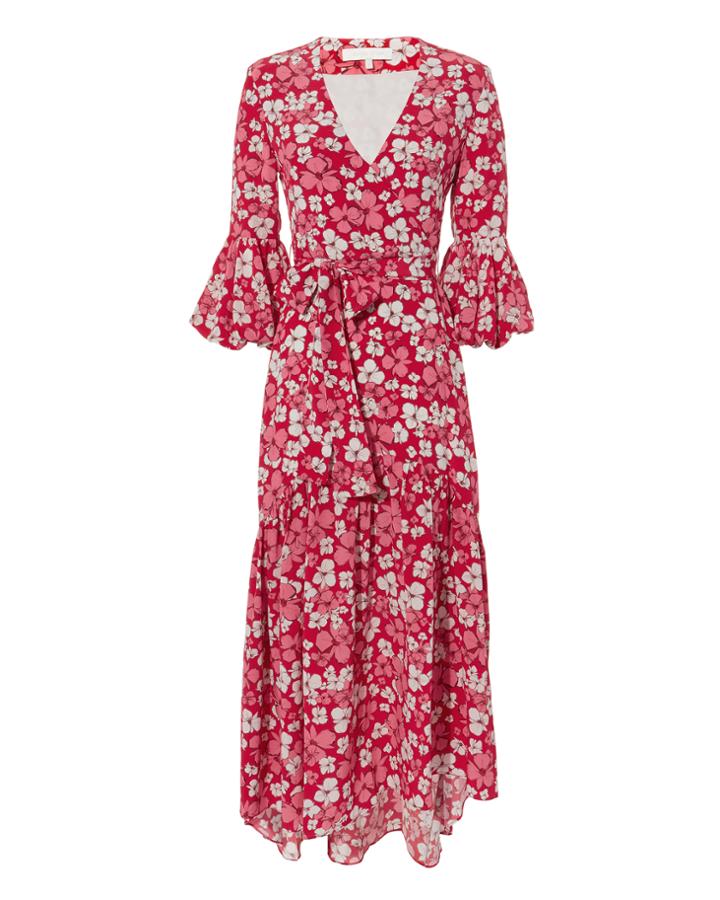 Borgo De Nor Ingrid Wrap Midi Dress Pink 2