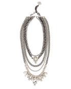 Laura Cantu Pre-layered Crystal Necklace Metallic 1size