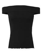 Rag & Bone Thermal Off-the-shoulder Black Tee