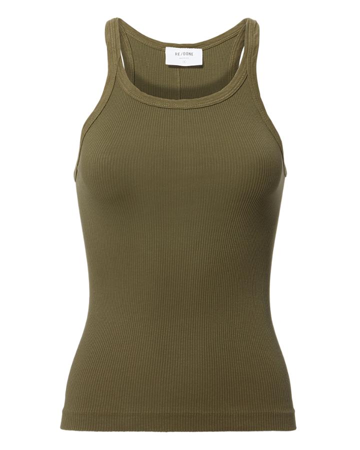 Re/done Ribbed Army Tank Olive/army S