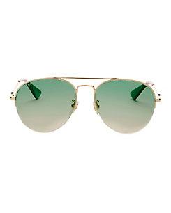 Gucci Green Gradient Aviator Sunglasses