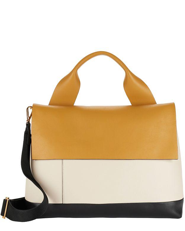 Marni Colorblock Leather Flap Satchel