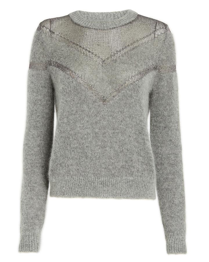 Rag And Bone Rag & Bone Blaze Metallic Net Sweater Grey M