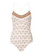 Missoni Mare Cross Back One Piece Metallic Swimsuit