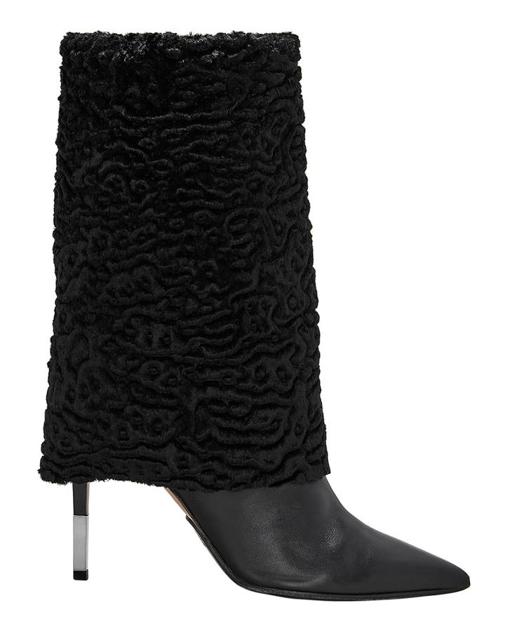 Balmain Babette Shearling Booties Black 38