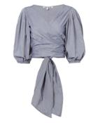 Elizabeth And James Farrah Tie Wrap Top Denim-lt P