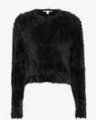 Carven Fuzzy Crop Crew Neck Sweater