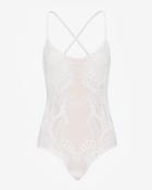 Mara Hoffman Floral Jacquard Swimsuit: White- Final Sale