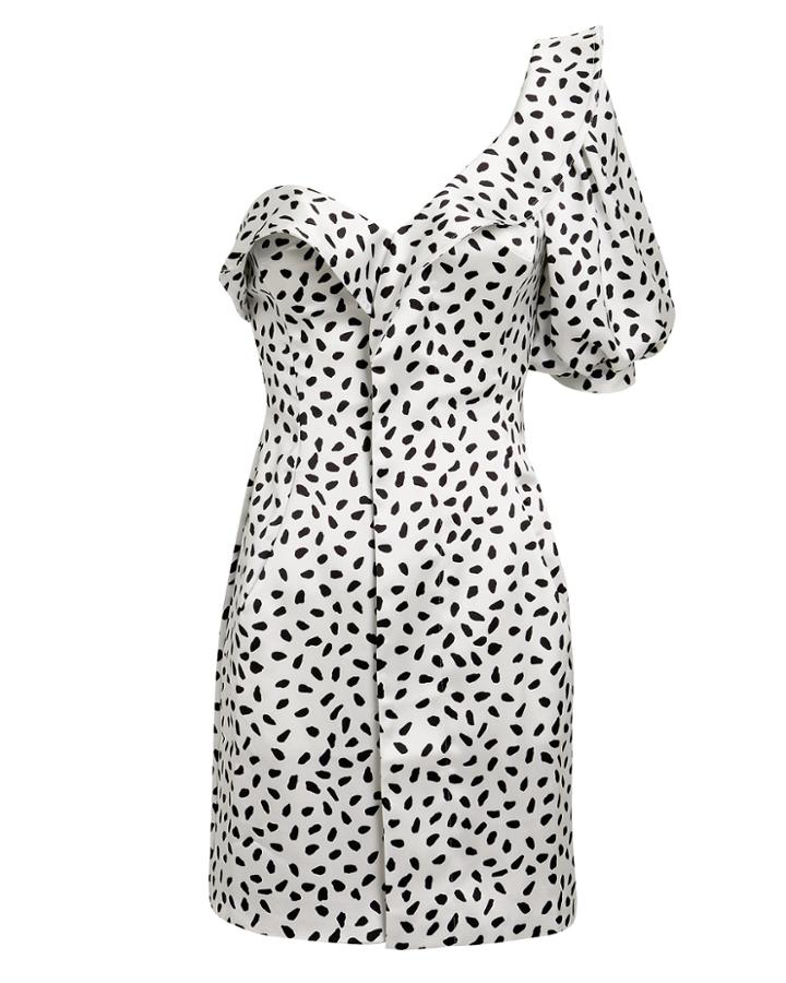 Self-portrait Monochrome Printed Mini Dress Blk/wht 8
