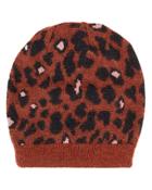 Missoni Knit Leopard-print Hat Red 1size