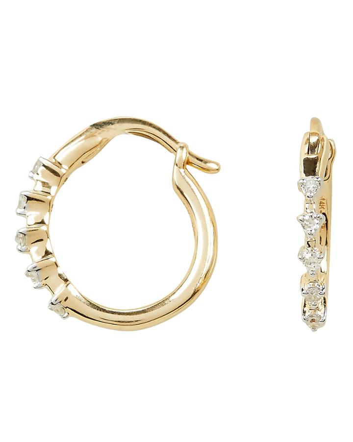 Adina Reyter 5 Diamond Huggie Hoops Gold 1size