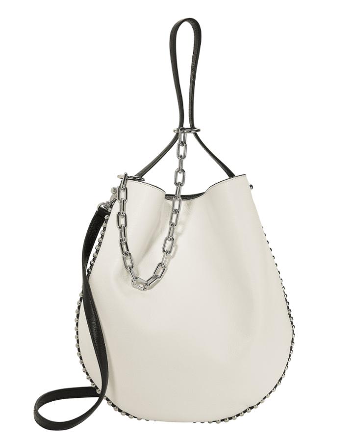 Alexander Wang Roxy White Leather Hobo Shoulder Bag White 1size