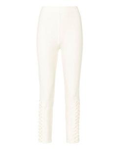 Derek Lam 10 Crosby White Lace-up Skinny Pants