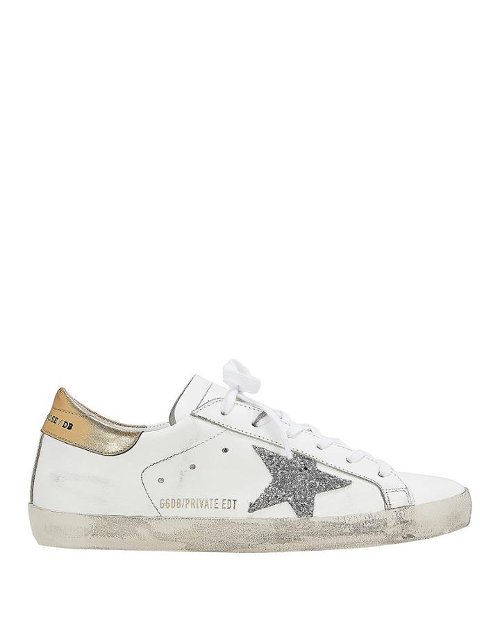 Golden Goose Superstar Silver Glitter Star Low-top Sneakers White 38