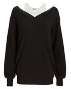 T By Alexander Wang Bi-layer Off Shoulder Sweater Black M