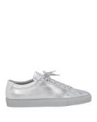 Common Projects Achilles Metallic Leather Sneakers Silver 36