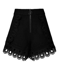 Self-portrait Scallop Trim High-rise Shorts