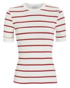 Frame Variegated 70's T-shirt White/red Stripe S