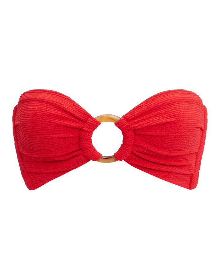 Montce Swim Tori Bandeau Bikini Top Red P