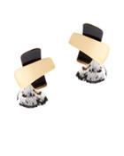 Lizzie Fortunato X Top Feather Earrings Blk/wht 1size