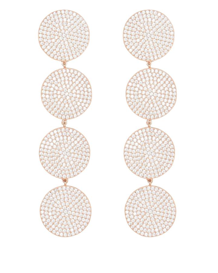 Nickho Rey Rose Gold Circle Drop Earrings Rose Gold 1size