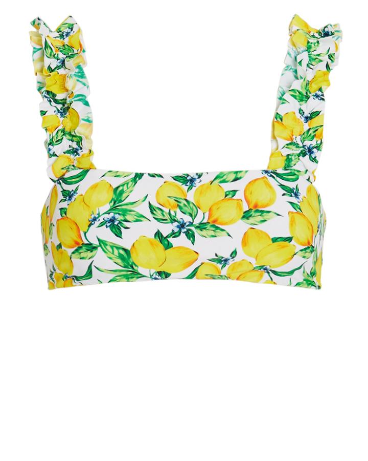 Onia Como Bikini Top White/yellow/green S