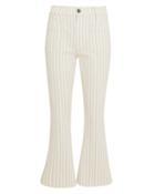 Frame Le Bardot Striped Crop Flare Jeans White/beige 28