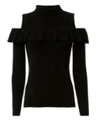 Exclusive For Intermix Kendall Ruffle Cold Shoulder Sweater