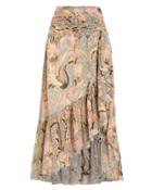 Ulla Johnson Ailie Birds Of Paradise Georgette Skirt Pink/orange Print 4