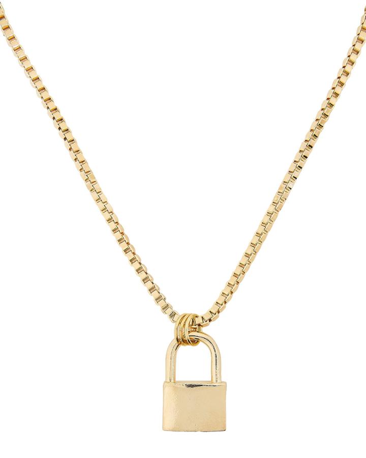 Laruicci Padlock Long Necklace Gold 1size