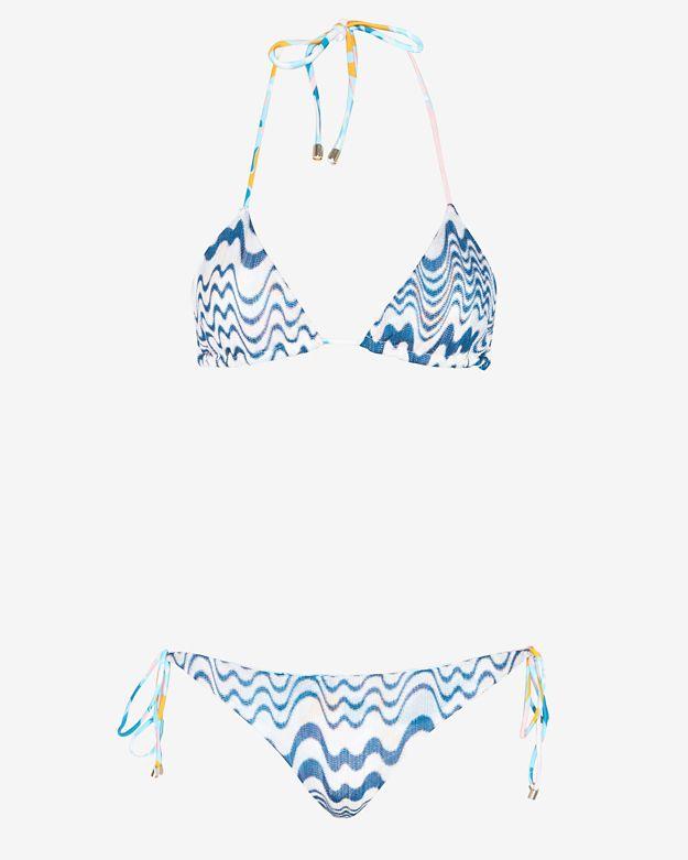 Missoni Mare Pattern Knit Triangle Bikini: Blue Wave- Final Sale