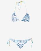 Missoni Mare Pattern Knit Triangle Bikini: Blue Wave- Final Sale