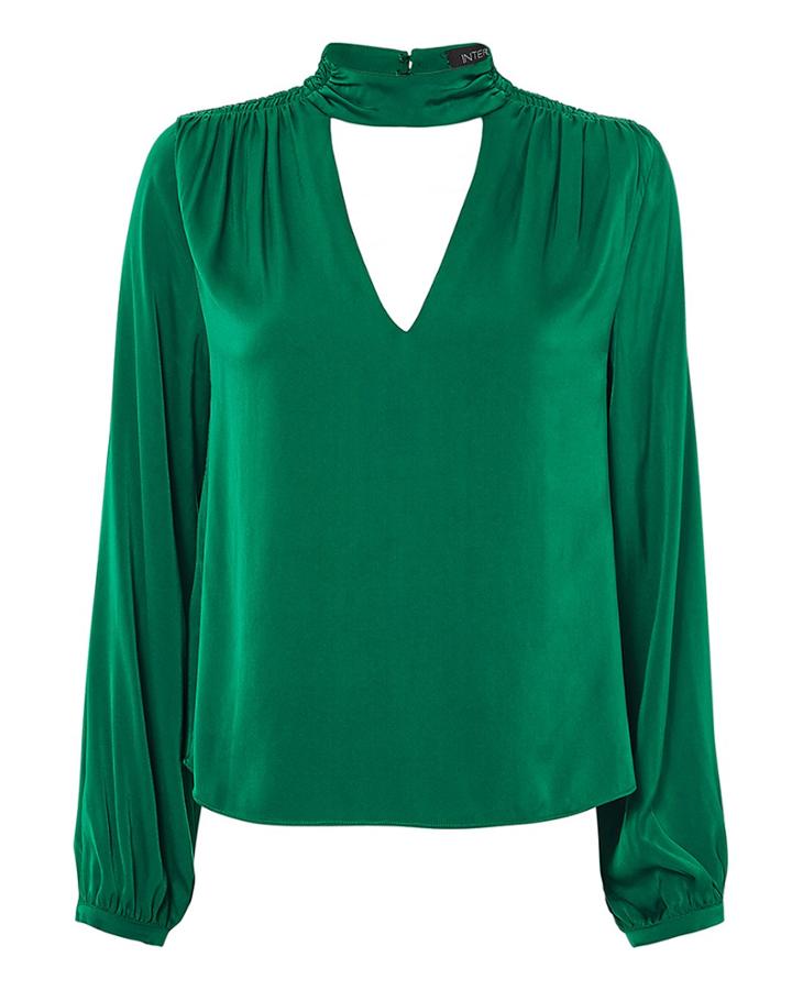 Exclusive For Intermix Intermix Elaine Blouse Emerald Zero
