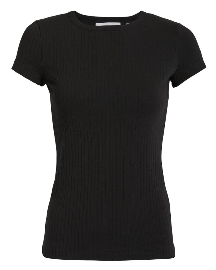Helmut Lang Black Ribbed Baby Tee Black S