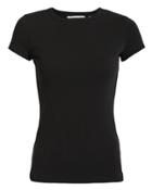 Helmut Lang Black Ribbed Baby Tee Black S
