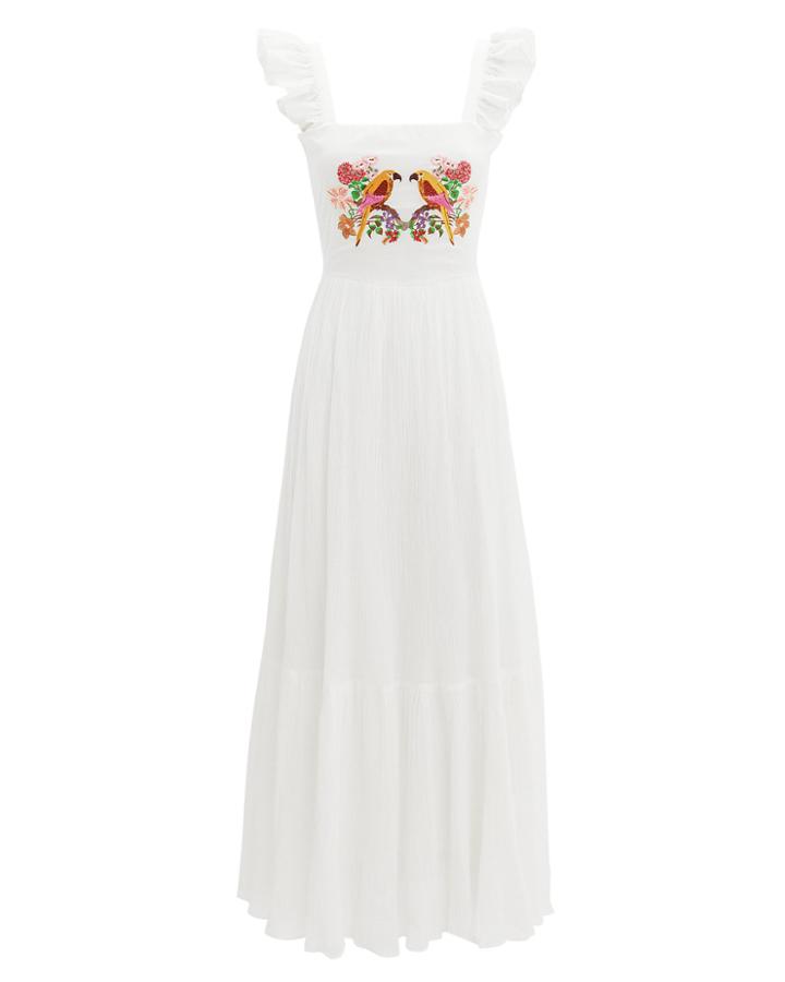 Carolina K Kuna Embroidered Maxi Dress White/yellow/pink P