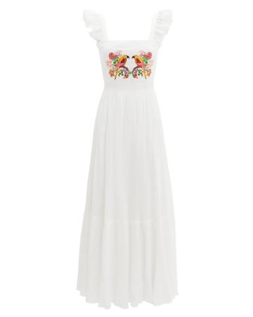 Carolina K Kuna Embroidered Maxi Dress White/yellow/pink P