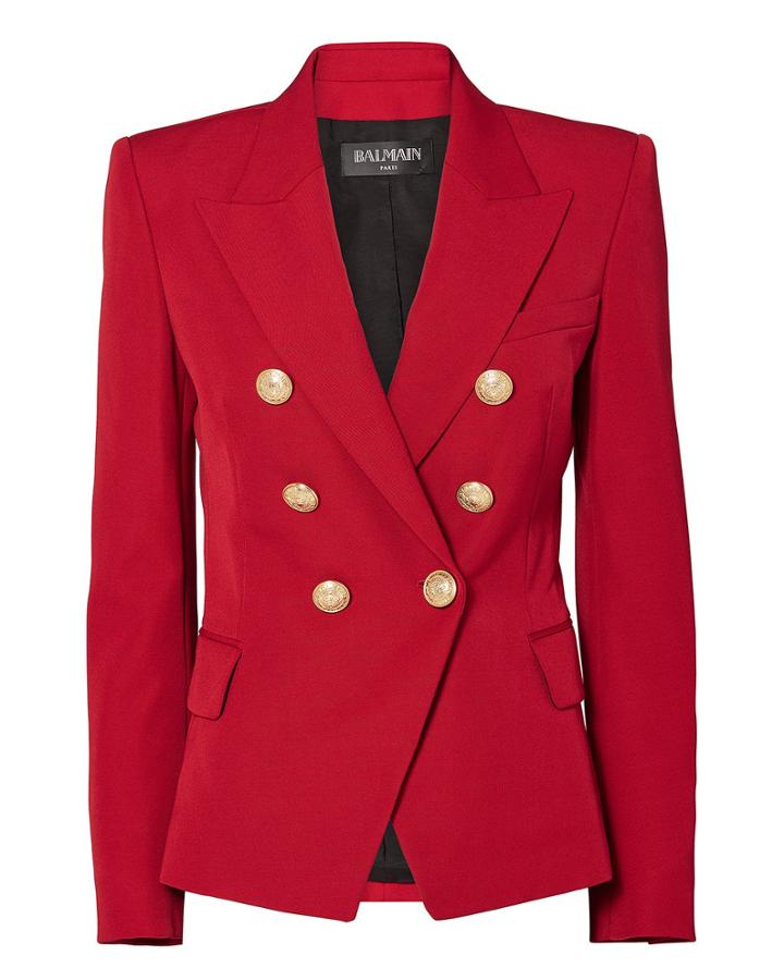 Balmain Classic Double-breasted Red Blazer Red 38