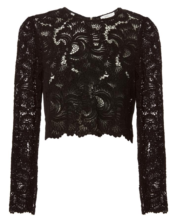 Intermix A.l.c. Talia Lace Top Black Zero