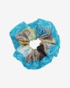 Missoni Lurex Knit Hair Scrunchie: Blue