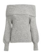 Michelle Mason Off Shoulder Grey Sweater Grey P