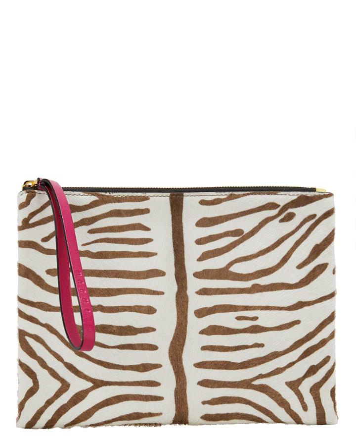 Marni Tiger Haircalf Clutch White 1size