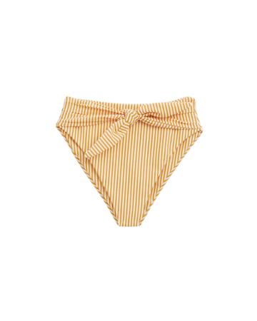 Montce Swim Paula Knotted Bikini Bottom Marigold/white P