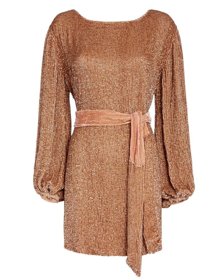 Retrofete Grace Sequin Mini Dress Gold S