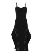 Jonathan Simkhai Grommet Trim Asymmetrical Dress Black 4